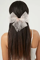 Faux Pearl Bow Hair Barrette