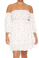 Plus Ditsy Floral Mini Dress