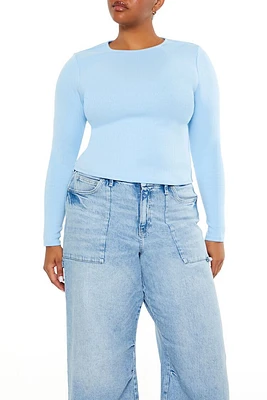 Plus Pointelle Long-Sleeve Top