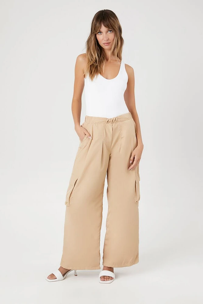 Toggle Drawstring Wide-Leg Pants