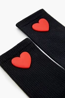 Heart Applique Crew Socks