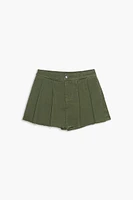 Girls Raw-Cut Pleated Skort (Kids)