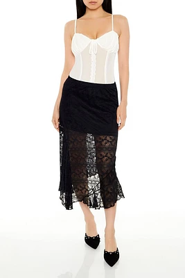 Lace Tulip-Hem Midi Skirt