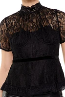 Lace Illusion Peplum Top