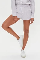 Pinstriped Poplin Drawstring Shorts