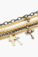 Tiered Cross Charm Bracelet