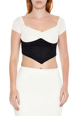 Colorblock Mesh Crop Top