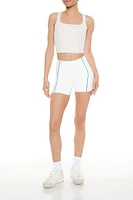 Active Piped-Trim Biker Shorts