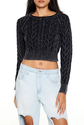 Cable Knit Cropped Sweater