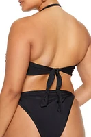 Plus Ruffle Halter Bikini Top