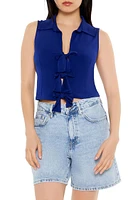 Sleeveless Bow Crop Top