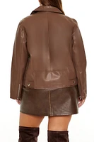 Plus Faux Leather Moto Jacket