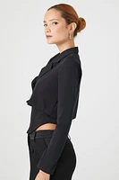 Notched Cropped Blazer