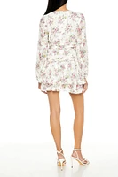 Layered Floral V-Neck Mini Dress