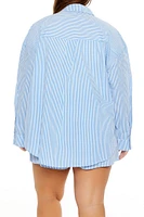 Plus Pinstriped Poplin Shirt