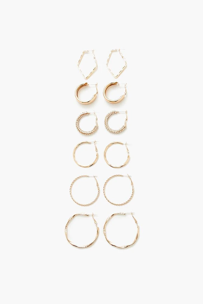 Assorted Omega Hoop Earring Set