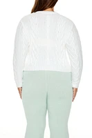 Plus Fuzzy Cable Knit Sweater