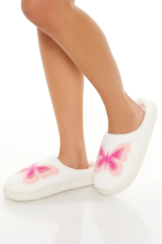 Plush Butterfly House Slippers