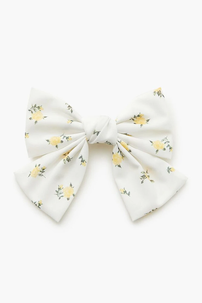 Floral Bow Hair Barrette