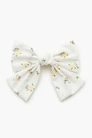 Floral Bow Hair Barrette