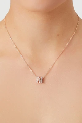 Faux Gem Initial Pendant Necklace