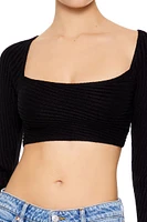 Super Cropped Sweater-Knit Top