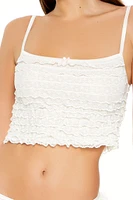 Tiered Lace Bow Cropped Cami