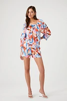 Ruffle Floral Print Bodysuit