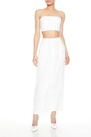 Cropped Pinstripe Tube Top