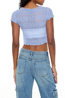 Sheer Lace Cropped Tee