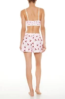 Cherry Print Pajama Shorts