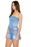 Denim Corset Tube Top