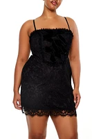 Plus Eyelash Lace Mini Dress