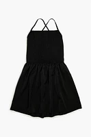 Poplin Smocked Mini Dress