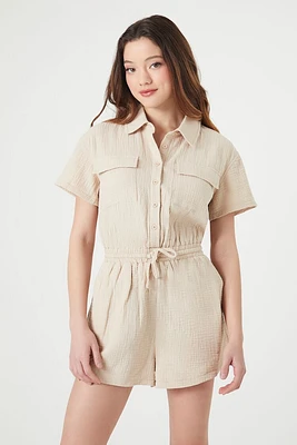 Gauze Tie-Waist Romper