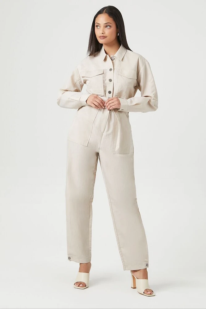 Belted Button-Up Coveralls