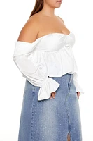 Plus Off-the-Shoulder Crop Top