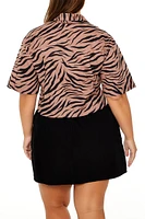 Plus Cropped Zebra Shirt