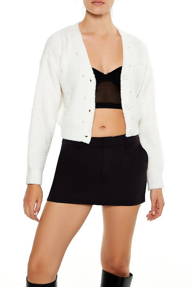 Faux Pearl Cardigan Sweater