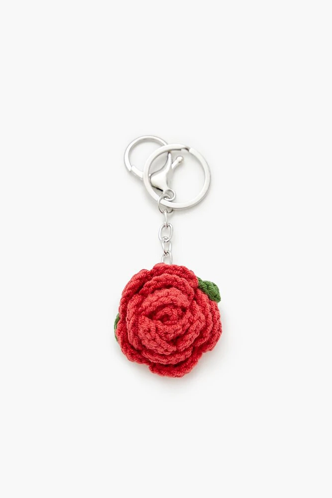 Crochet Rose Keychain