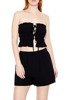 Tiered Ruffle-Trim Tube Top