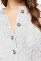 Plus Faux Pearl Cardigan Sweater