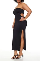 Plus Cutout Maxi Tube Dress