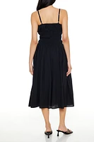 Shirred Sweetheart Midi Dress