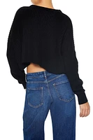 Cropped Rib-Knit Sweater