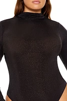 Plus Glitter Cowl Thong Bodysuit