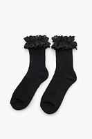 Lace Ruffle-Trim Crew Socks