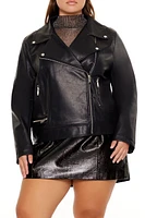 Plus Faux Leather Moto Jacket