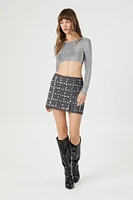 Faux Gem Mini Skirt