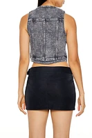 Notched Denim Vest